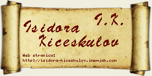 Isidora Kićeskulov vizit kartica